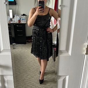 Express black sequence dress